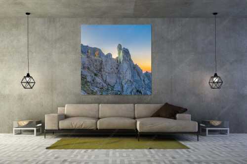 Unterwegs im Soierngebiet bei Sonnenaufgang - Ein wunderbarer Morgen - Größe ca. 160x160cm, Seitenverhältnis 1:1 - Wandern im Soierngebirge - weitere Infos unter https://www.kriner-weiermann.de