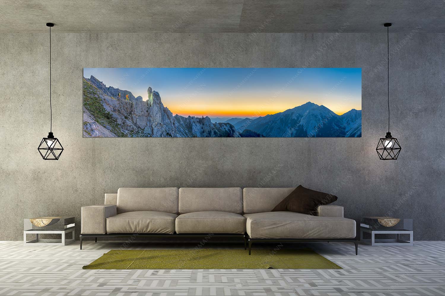 Unterwegs im Soierngebiet bei Sonnenaufgang - Ein wunderbarer Morgen - Größe ca. 320x80cm, Seitenverhältnis 4:1 - Wandern im Soierngebirge - weitere Infos unter https://www.kriner-weiermann.de