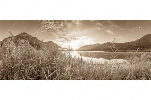 Blick über den Silvensteinsee zum Sonnenaufgang - Einsamer Sommermorgen - Seitenverhältnis 2,5:1 - Silvensteinsee - weitere Infos unter https://www.kriner-weiermann.de