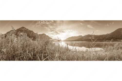 Blick über den Silvensteinsee zum Sonnenaufgang - Einsamer Sommermorgen - Seitenverhältnis 3:1 - Silvensteinsee - weitere Infos unter https://www.kriner-weiermann.de