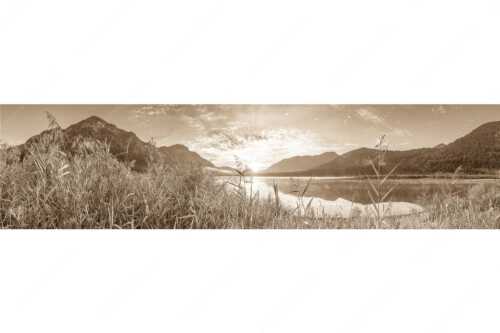 Blick über den Silvensteinsee zum Sonnenaufgang - Einsamer Sommermorgen - Seitenverhältnis 4:1 - Silvensteinsee - weitere Infos unter https://www.kriner-weiermann.de