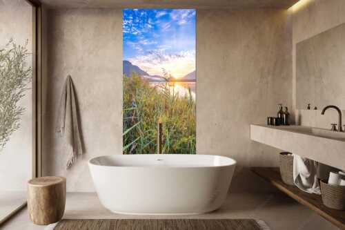 Blick über den Silvensteinsee zum Sonnenaufgang - Einsamer Sommermorgen - Größe ca. 100x200cm, Seitenverhältnis 1:2 - Silvensteinsee - weitere Infos unter https://www.kriner-weiermann.de