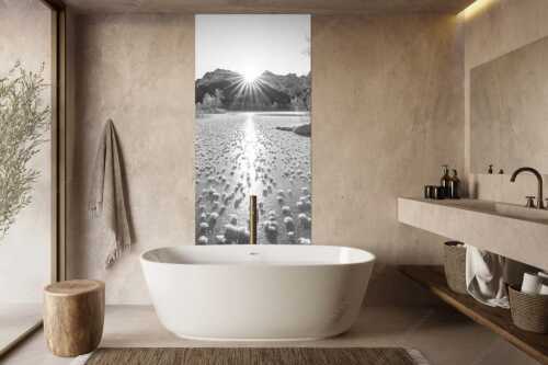 Bei großer Kälte und ohne Niederschlag bilden sich tausende Eisrosen am Barmsee - Filigran - Größe ca. 100x200cm, Seitenverhältnis 1:2 - Barmsee mit Karwendel - weitere Infos unter https://www.kriner-weiermann.de