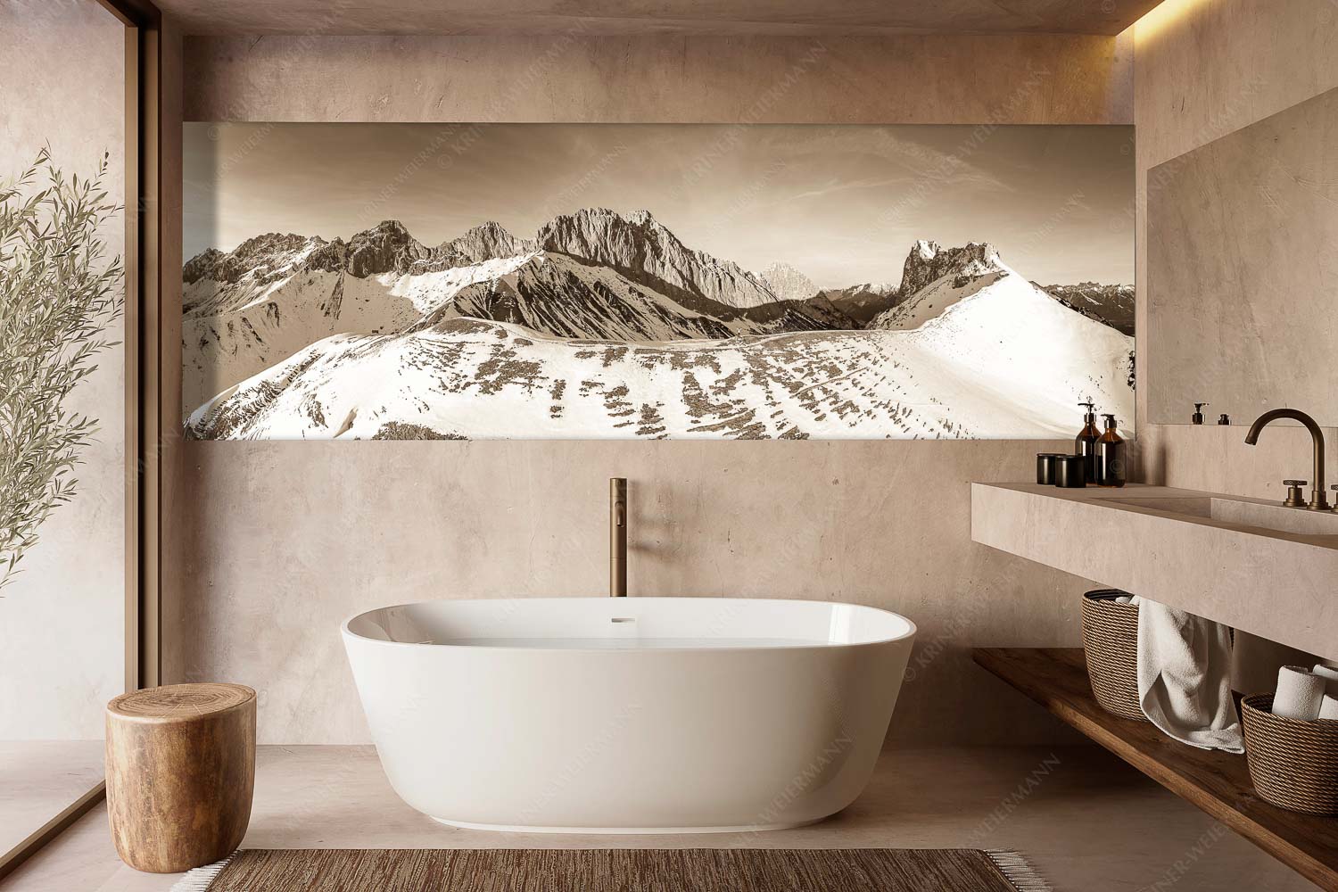 Freudige Aktion – Größe ca. 300x100cm, Seitenverhältnis 3:1 — Winterwanderung Wetterstein Blick über das Puittal zur Schüsselkar- und Leutascher Dreitorspitze im Wettersteingebirge - Freudige Aktion - Größe ca. 300x100cm, Seitenverhältnis 3:1 - Winterwanderung Wetterstein - weitere Infos unter https://www.kriner-weiermann.de