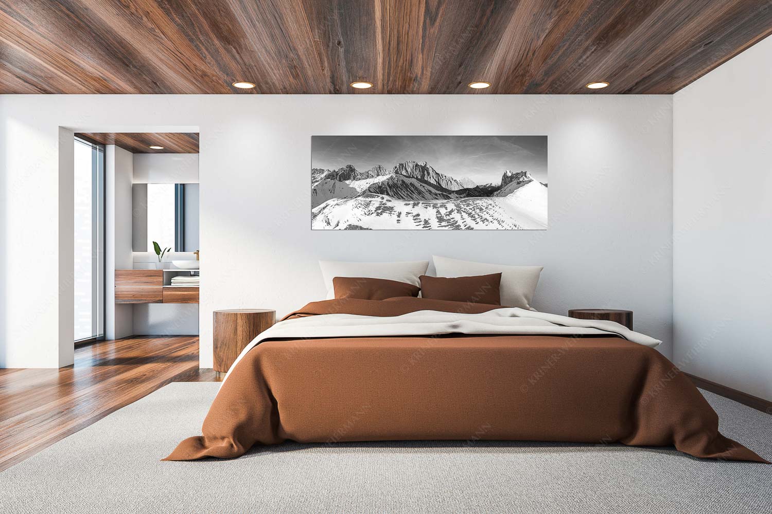 Freudige Aktion – Größe ca. 200x80cm, Seitenverhältnis 2,5:1 — Winterwanderung Wetterstein Blick über das Puittal zur Schüsselkar- und Leutascher Dreitorspitze im Wettersteingebirge - Freudige Aktion - Größe ca. 200x80cm, Seitenverhältnis 2,5:1 - Winterwanderung Wetterstein - weitere Infos unter https://www.kriner-weiermann.de