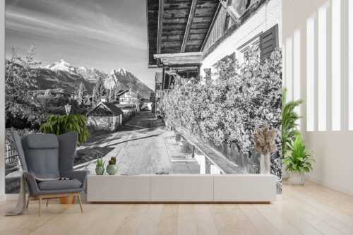 Blick von der Frühlingsstraße in Garmisch zum Zugspitzmassiv im Wetterstein - Frühlingsstraße - Größe ca. 300x200cm, Seitenverhältnis 3:2 - Garmisch mit Alpspitze und Waxenstein - weitere Infos unter https://www.kriner-weiermann.de