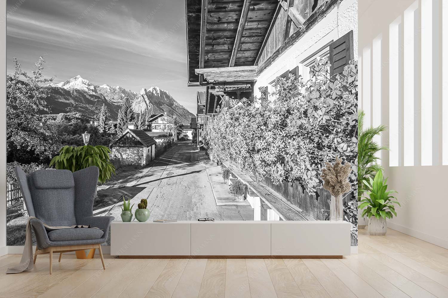 Frühlingsstraße – Größe ca. 300x200cm, Seitenverhältnis 3:2 — Garmisch mit Alpspitze und Waxenstein Blick von der Frühlingsstraße in Garmisch zum Zugspitzmassiv im Wetterstein - Frühlingsstraße - Größe ca. 300x200cm, Seitenverhältnis 3:2 - Garmisch mit Alpspitze und Waxenstein - weitere Infos unter https://www.kriner-weiermann.de