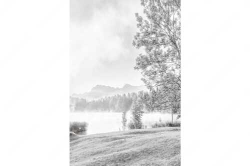 Morgenstimmung am Geroldsee mit Blick zum Karwendelgebirge - Frühnebel - Seitenverhältnis 2:3 - Geroldsee mit Karwendel - weitere Infos unter https://www.kriner-weiermann.de
