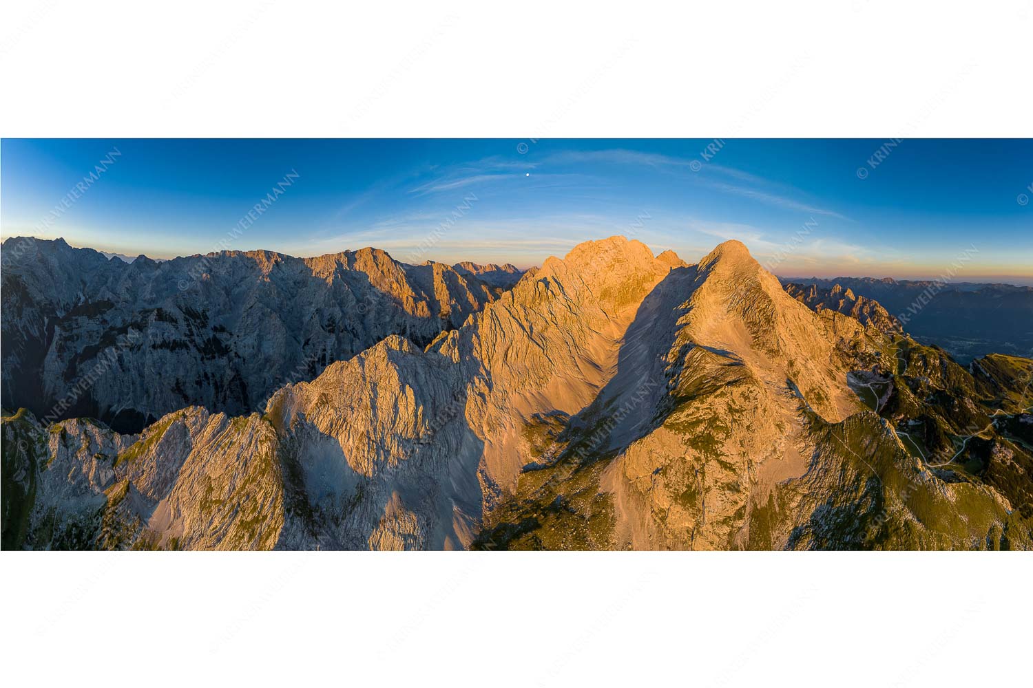 Gaifgrat – Seitenverhältnis 2,5:1 — Hohen Blassen und Alpspitze Blick ins Grieskar, Hohen Blassen und Alpspitze im Wettertsteingebirge