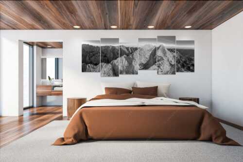 Blick ins Grieskar, Hohen Blassen und Alpspitze im Wettertsteingebirge - Gaifgrat - 6er Split, Größe ca. 280x112cm, Seitenverhältnis 2,5:1 - Hohen Blassen und Alpspitze - weitere Infos unter https://www.kriner-weiermann.de