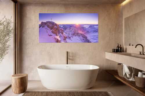 Herrlicher Morgen im Winter - Glasklar - Wandbild - Größe ca. 180x90cm, Seitenverhältnis 2: - Zugspitze Sonnenaufgang - weitere Infos unter https://www.kriner-weiermann.de