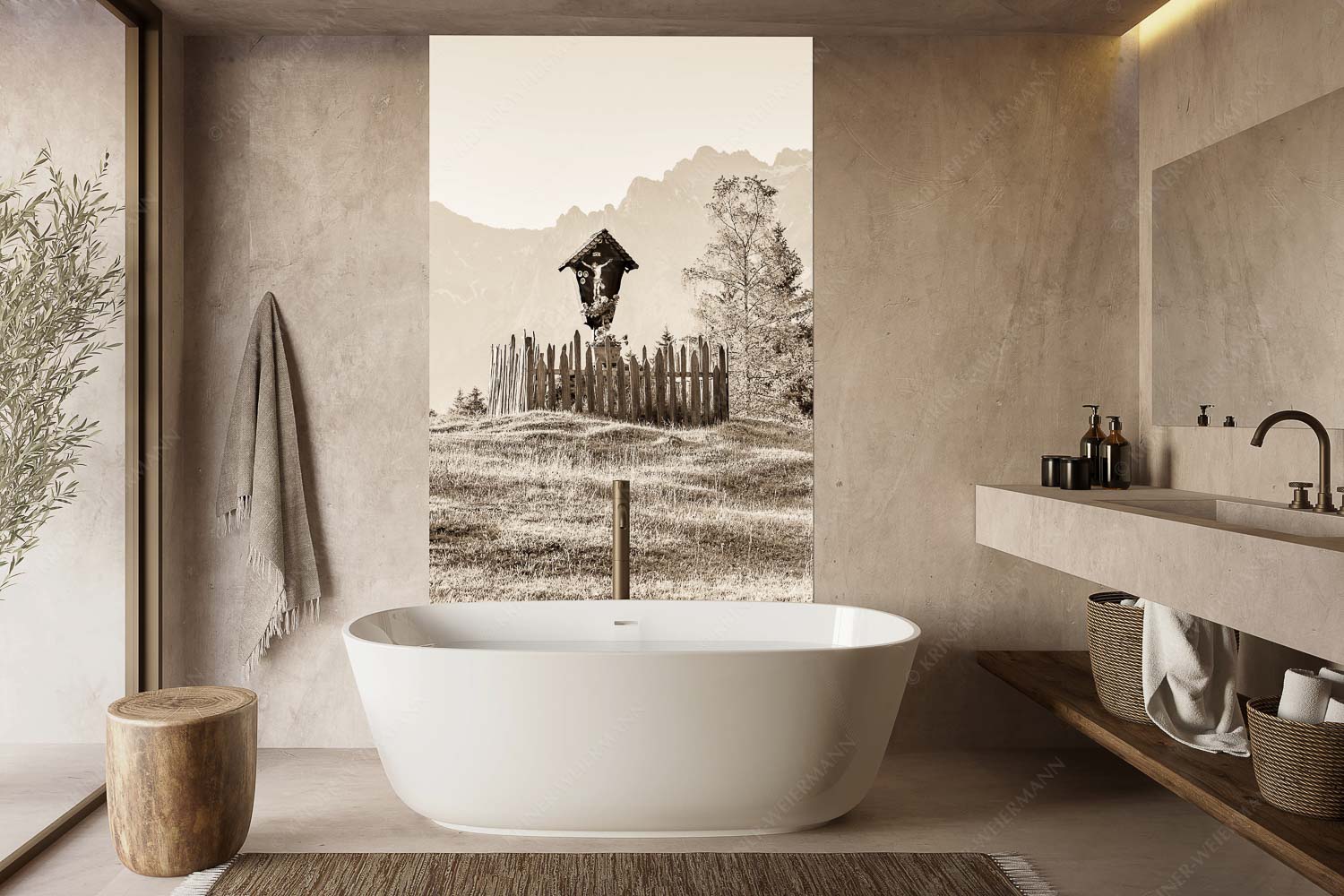 Göttlich – Größe ca. 160x240cm, Seitenverhältnis 2:3 — Feldkreuz in den Buckelwiesen mit Karwendel Wegkreuz mit Wörner, Tiefkarspitze und Westlicher Karwendelspitze - Göttlich - Größe ca. 160x240cm, Seitenverhältnis 2:3 - Feldkreuz in den Buckelwiesen mit Karwendel - weitere Infos unter https://www.kriner-weiermann.de