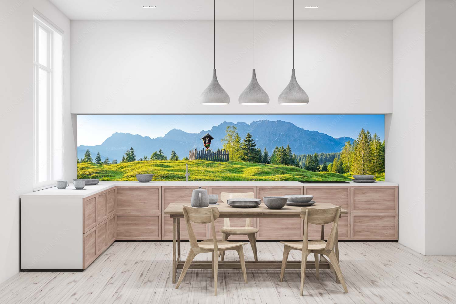 Göttlich – Größe ca. 400x100cm, Seitenverhältnis 4:1 — Feldkreuz in den Buckelwiesen mit Karwendel Wegkreuz mit Wörner, Tiefkarspitze und Westlicher Karwendelspitze - Göttlich - Größe ca. 400x100cm, Seitenverhältnis 4:1 - Feldkreuz in den Buckelwiesen mit Karwendel - weitere Infos unter https://www.kriner-weiermann.de