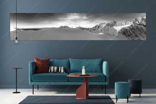 Winterliche Wanderung auf der Wettersteinsüdseite - Grandiose Kulisse - Größe ca. 350x70cm, Seitenverhältnis 5:1 - Winterwanderung zum Scharnitzjoch im Wetterstein - weitere Infos unter https://www.kriner-weiermann.de