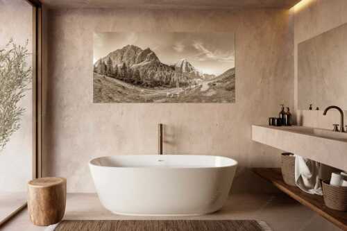 Jungvieh auf der Hallerangeralm mit Speckkar- und Lafatscherspitze im Karwendelgebirge - Halleranger Almweide - Größe ca. 180x90cm, Seitenverhältnis 2:1 - Speckkar und Lafatscher im Karwendel - weitere Infos unter https://www.kriner-weiermann.de