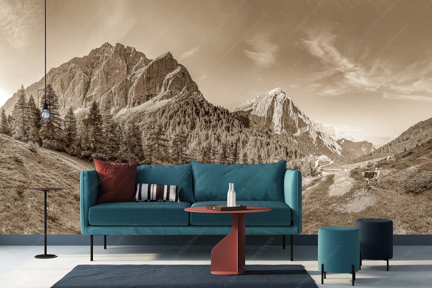 Halleranger Almweide – Größe ca. 400x200cm, Seitenverhältnis 2:1 — Speckkar und Lafatscher im Karwendel Jungvieh auf der Hallerangeralm mit Speckkar- und Lafatscherspitze im Karwendelgebirge - Halleranger Almweide - Größe ca. 400x200cm, Seitenverhältnis 2:1 - Speckkar und Lafatscher im Karwendel - weitere Infos unter https://www.kriner-weiermann.de