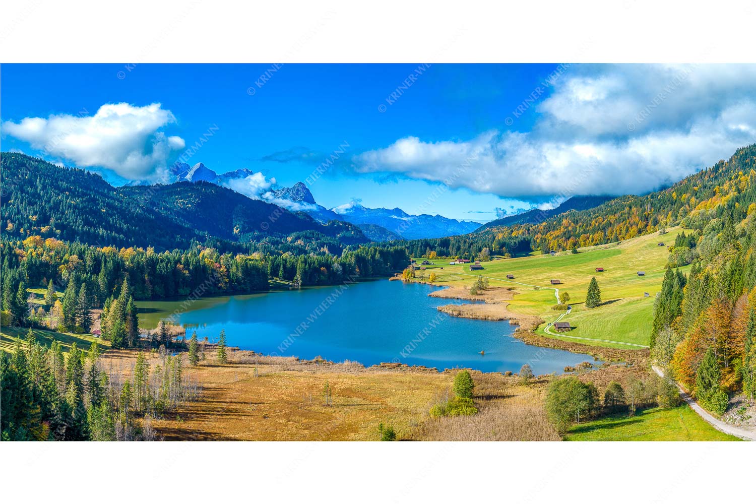 Heimatsee – Seitenverhältnis 2:1 — Geroldsee mit Wetterstein Blick über den Geroldsee zum Zugspitzmassiv mit Alpspitze, Zugspitze und Waxenstein