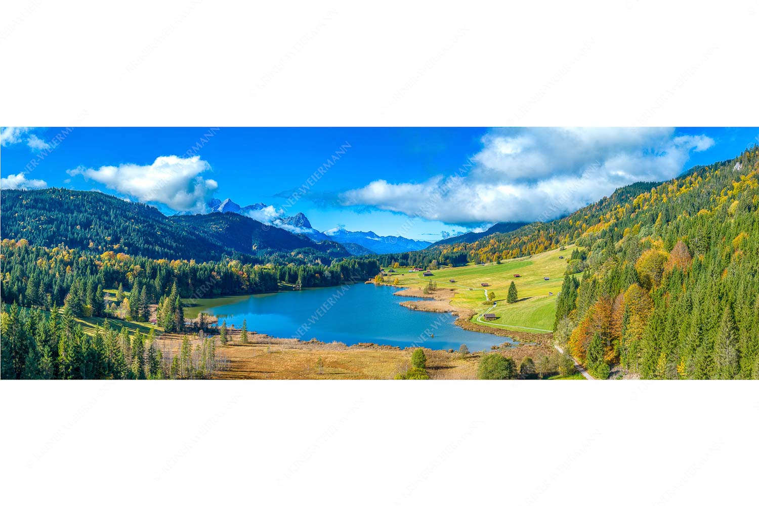 Heimatsee – Seitenverhältnis 3:1 — Geroldsee mit Wetterstein Blick über den Geroldsee zum Zugspitzmassiv mit Alpspitze, Zugspitze und Waxenstein