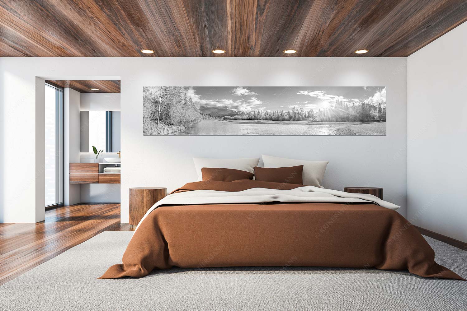 Heimliches Wahrzeichen II – Größe ca. 300x60cm, Seitenverhältnis 5:1 — Isar bei Wallgau mit Arnspitzen Blick über Isar zum Wetterstein und den Arnspitzen bei Sonnenuntergang - Heimliches Wahrzeichen II - Größe ca. 300x60cm, Seitenverhältnis 5:1 - Isar bei Wallgau mit Arnspitzen - weitere Infos unter https://www.kriner-weiermann.de