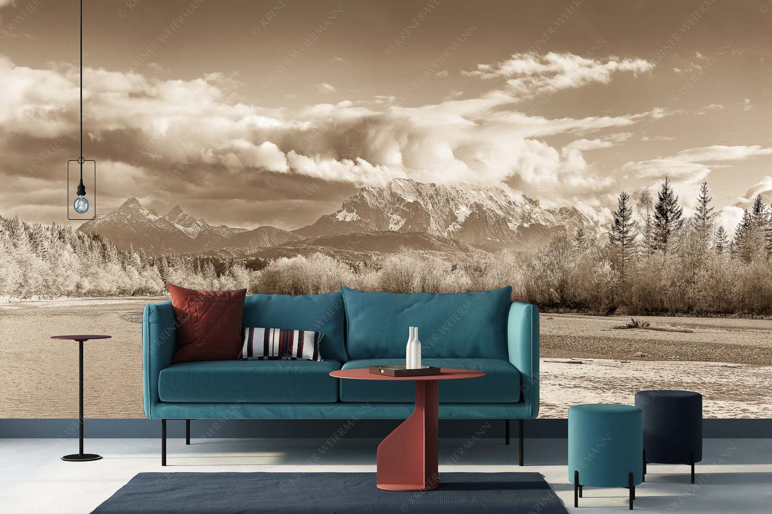 Heimliches Wahrzeichen III – Größe ca. 400x200cm, Seitenverhältnis 2:1 — Isar mit Arnspitzen Blick über die Isar bei Wallgau zum Wettersteingebirge und den Arnspitzen - Heimliches Wahrzeichen III - Größe ca. 400x200cm, Seitenverhältnis 2:1 - Isar mit Arnspitzen - weitere Infos unter https://www.kriner-weiermann.de