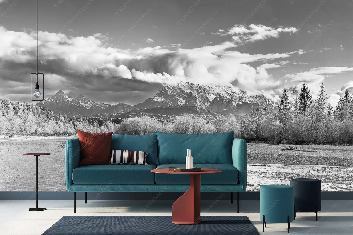 Heimliches Wahrzeichen III – Größe ca. 400x200cm, Seitenverhältnis 2:1 — Isar mit Arnspitzen Blick über die Isar bei Wallgau zum Wettersteingebirge und den Arnspitzen - Heimliches Wahrzeichen III - Größe ca. 400x200cm, Seitenverhältnis 2:1 - Isar mit Arnspitzen - weitere Infos unter https://www.kriner-weiermann.de