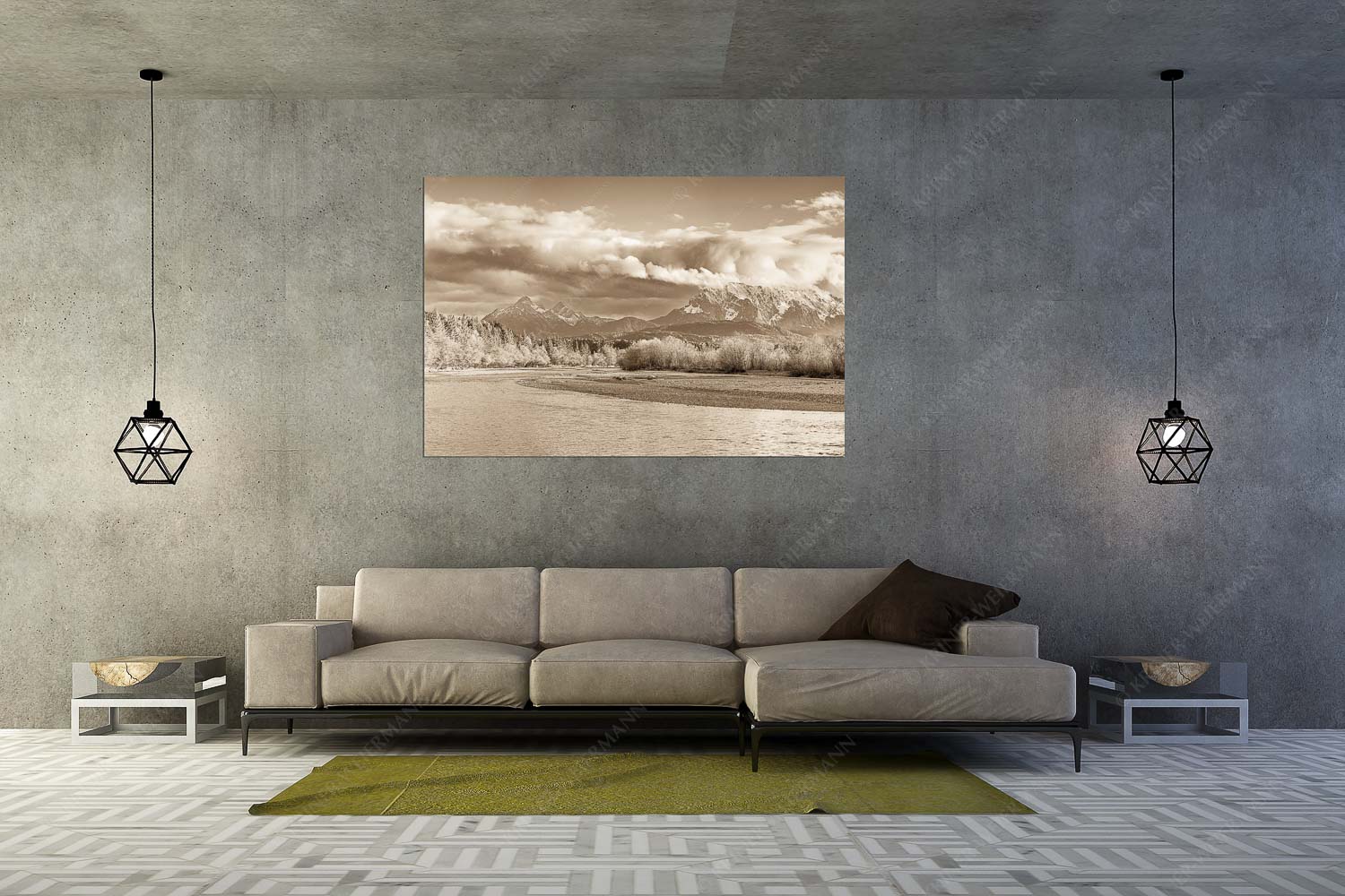 Heimliches Wahrzeichen III – Größe ca. 180x120cm, Seitenverhältnis 3:2 — Isar mit Arnspitzen Blick über die Isar bei Wallgau zum Wettersteingebirge und den Arnspitzen - Heimliches Wahrzeichen III - Größe ca. 180x120cm, Seitenverhältnis 3:2 - Isar mit Arnspitzen - weitere Infos unter https://www.kriner-weiermann.de