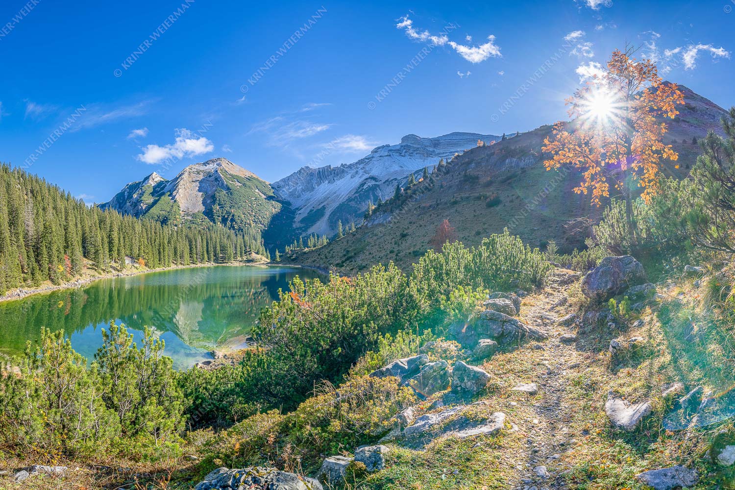 Bunt färben sich die Ebereschen im Herbst rund um den Soiernkessel