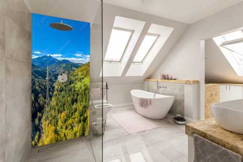 Blick über Hintergraseck zur Alpspitze und Wettersteingebirge - Herbstliches Hintergraseck - Größe ca. 110x220cm, Seitenverhältnis 1:2 - Alpspitze im Wetterstein - weitere Infos unter https://www.kriner-weiermann.de