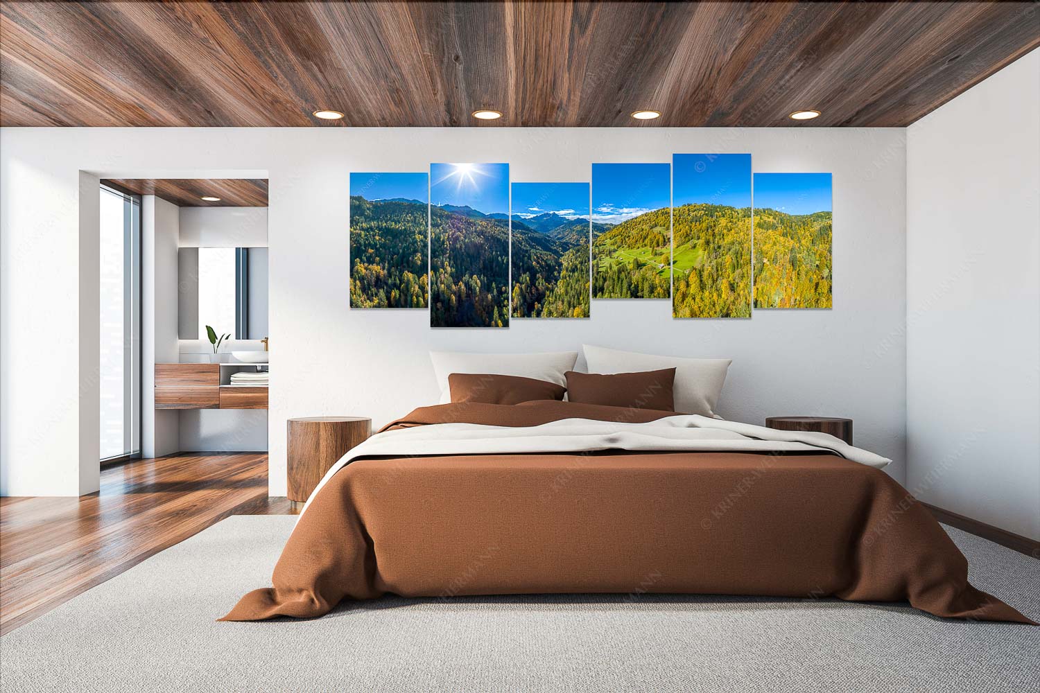 Herbstliches Hintergraseck – 6er Split, Größe ca. 280x112cm, Seitenverhältnis 2,5:1 — Alpspitze im Wetterstein Blick über Hintergraseck zur Alpspitze und Wettersteingebirge - Herbstliches Hintergraseck - 6er Split, Größe ca. 280x112cm, Seitenverhältnis 2,5:1 - Alpspitze im Wetterstein - weitere Infos unter https://www.kriner-weiermann.de