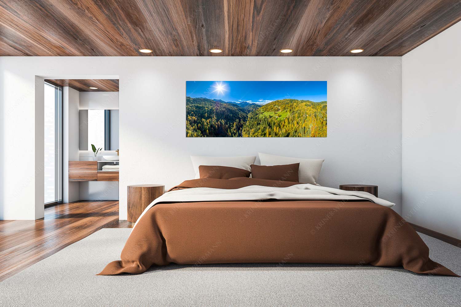 Herbstliches Hintergraseck – Größe ca. 200x80cm, Seitenverhältnis 2,5:1 — Alpspitze im Wetterstein Blick über Hintergraseck zur Alpspitze und Wettersteingebirge - Herbstliches Hintergraseck - Größe ca. 200x80cm, Seitenverhältnis 2,5:1 - Alpspitze im Wetterstein - weitere Infos unter https://www.kriner-weiermann.de