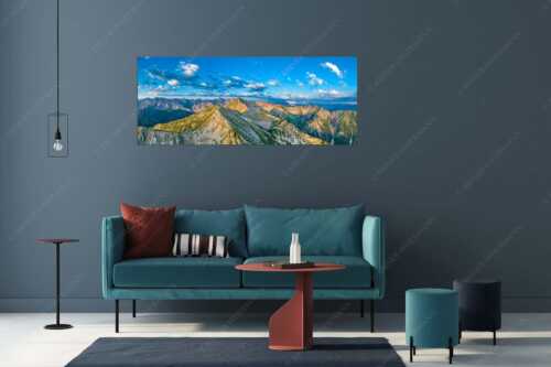 Blick über Krapfenkarspitze zur Soiernspitze im Soierngebirge - Hinterm Krapfenkar - Größe ca. 175x70cm, Seitenverhältnis 2,5:1 - Soiernspitze und Karwendel - weitere Infos unter https://www.kriner-weiermann.de