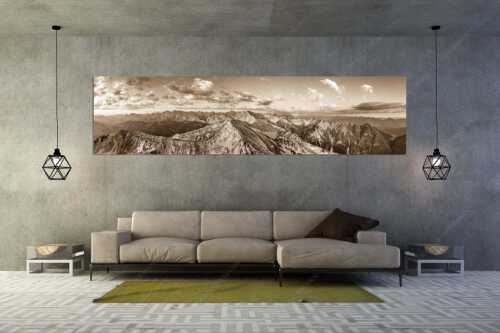 Blick über Krapfenkarspitze zur Soiernspitze im Soierngebirge - Hinterm Krapfenkar - Größe ca. 320x80cm, Seitenverhältnis 4:1 - Soiernspitze und Karwendel - weitere Infos unter https://www.kriner-weiermann.de