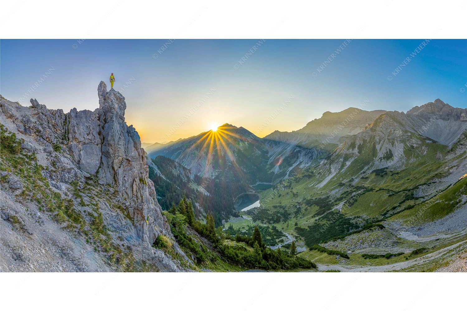 Spitzenerlebnis beim Sonnenaufgang im Soierngebirge - Ich sehe was du nicht siehst - Seitenverhältnis 2:1 - Klettern im Karwendel - weitere Infos unter https://www.kriner-weiermann.de