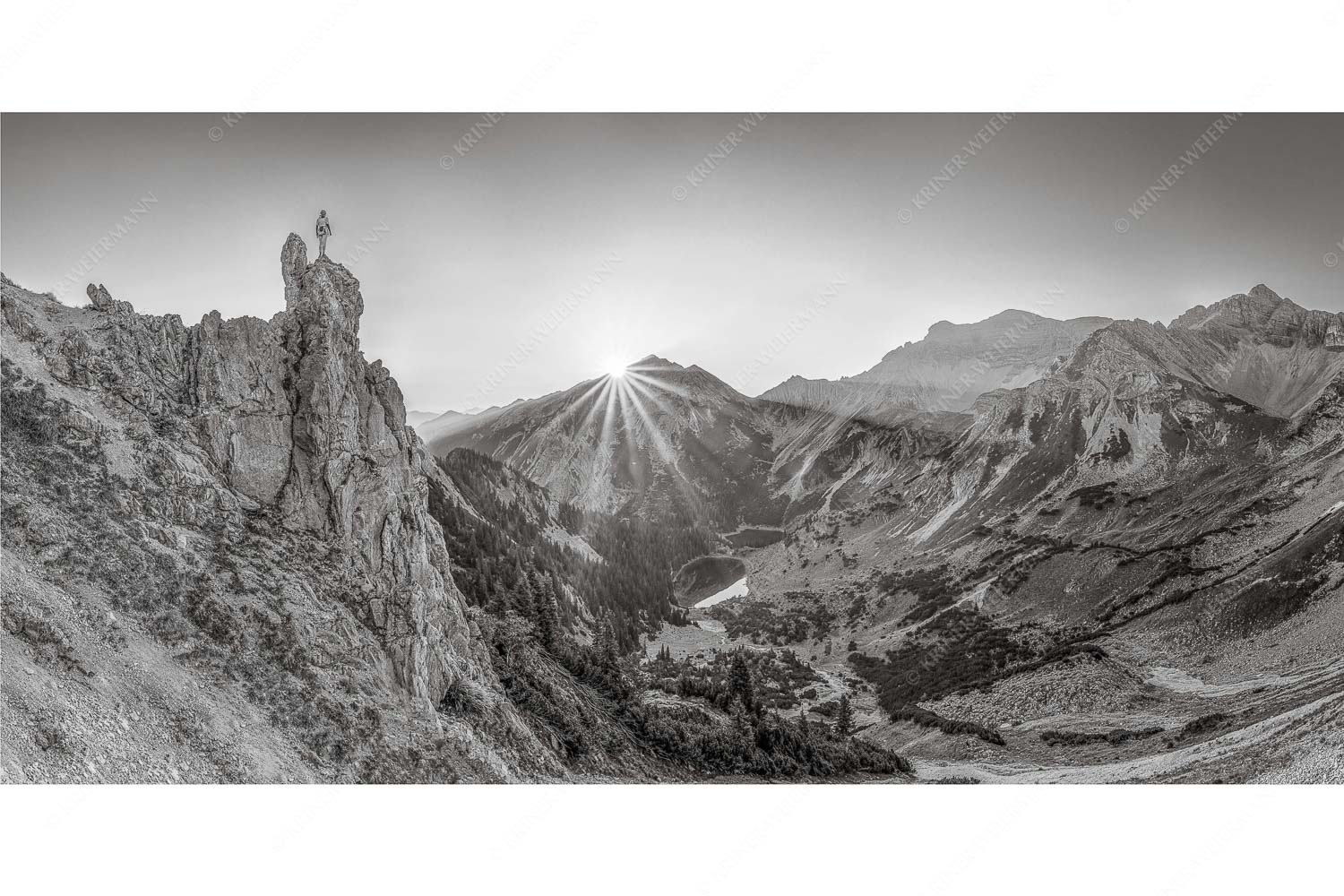 Ich sehe was du nicht siehst – Seitenverhältnis 2:1 — Klettern im Karwendel Spitzenerlebnis beim Sonnenaufgang im Soierngebirge
