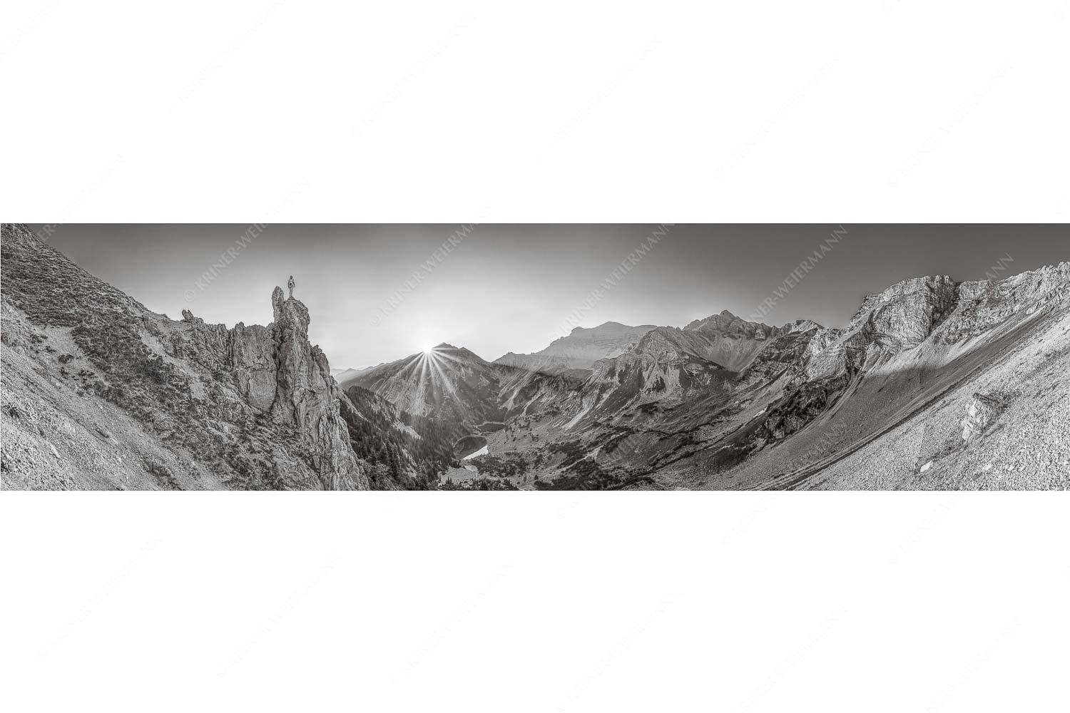 Spitzenerlebnis beim Sonnenaufgang im Soierngebirge - Ich sehe was du nicht siehst - Seitenverhältnis 4:1 - Klettern im Karwendel - weitere Infos unter https://www.kriner-weiermann.de