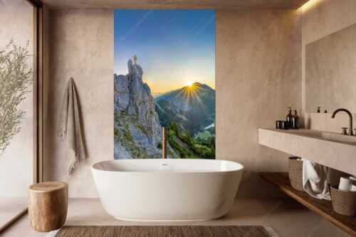 Spitzenerlebnis beim Sonnenaufgang im Soierngebirge - Ich sehe was du nicht siehst - Größe ca. 160x240cm, Seitenverhältnis 2:3 - Klettern im Karwendel - weitere Infos unter https://www.kriner-weiermann.de
