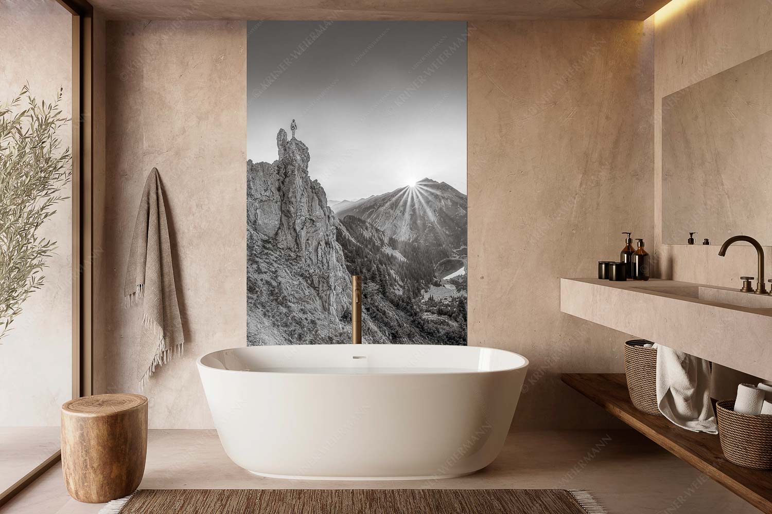 Ich sehe was du nicht siehst – Größe ca. 160x240cm, Seitenverhältnis 2:3 — Klettern im Karwendel Spitzenerlebnis beim Sonnenaufgang im Soierngebirge - Ich sehe was du nicht siehst - Größe ca. 160x240cm, Seitenverhältnis 2:3 - Klettern im Karwendel - weitere Infos unter https://www.kriner-weiermann.de