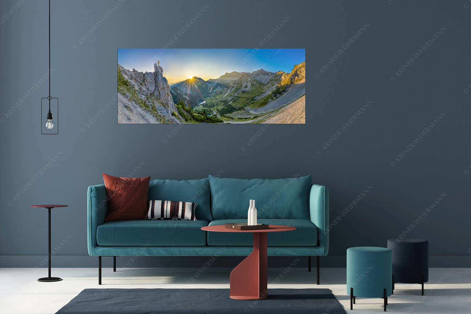 Ich sehe was du nicht siehst – Größe ca. 175x70cm, Seitenverhältnis 2,5:1 — Klettern im Karwendel Spitzenerlebnis beim Sonnenaufgang im Soierngebirge - Ich sehe was du nicht siehst - Größe ca. 175x70cm, Seitenverhältnis 2,5:1 - Klettern im Karwendel - weitere Infos unter https://www.kriner-weiermann.de