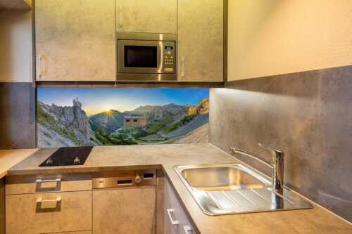 Spitzenerlebnis beim Sonnenaufgang im Soierngebirge - Ich sehe was du nicht siehst - Größe ca. 150x60cm, Seitenverhältnis 2,5:1 - Klettern im Karwendel - weitere Infos unter https://www.kriner-weiermann.de