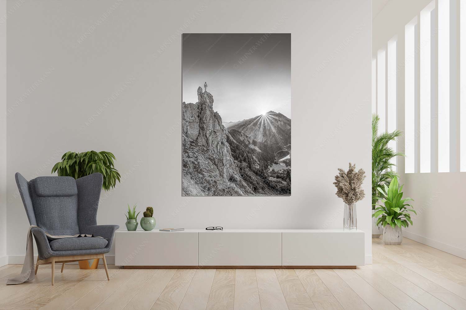 Ich sehe was du nicht siehst – Größe ca. 120x180cm, Seitenverhältnis 2:3 — Klettern im Karwendel Spitzenerlebnis beim Sonnenaufgang im Soierngebirge - Ich sehe was du nicht siehst - Größe ca. 120x180cm, Seitenverhältnis 2:3 - Klettern im Karwendel - weitere Infos unter https://www.kriner-weiermann.de