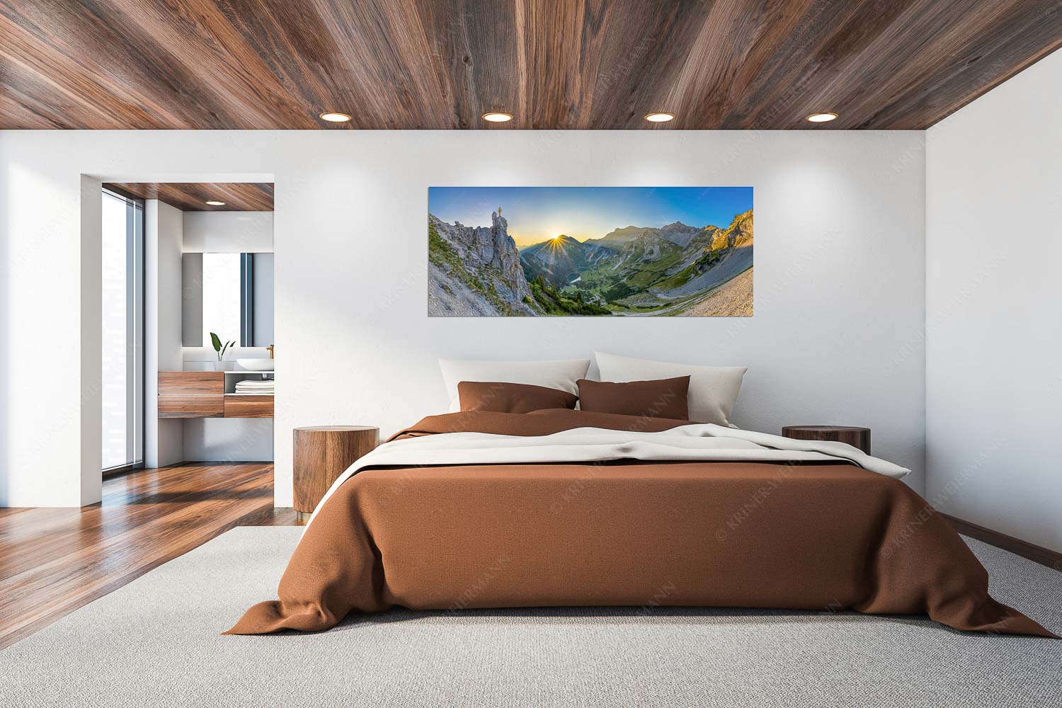 Ich sehe was du nicht siehst – Größe ca. 200x80cm, Seitenverhältnis 2,5:1 — Klettern im Karwendel Spitzenerlebnis beim Sonnenaufgang im Soierngebirge - Ich sehe was du nicht siehst - Größe ca. 200x80cm, Seitenverhältnis 2,5:1 - Klettern im Karwendel - weitere Infos unter https://www.kriner-weiermann.de
