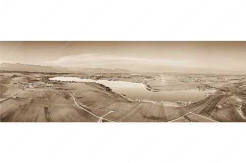 Blick über den Riegsee ins Werdenfelser Land - Im Blauen Land - Seitenverhältnis 3:1 - Riegsee - weitere Infos unter https://www.kriner-weiermann.de