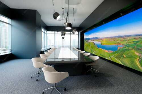Blick über den Riegsee ins Werdenfelser Land - Im Blauen Land - Größe ca. 600x200cm, Seitenverhältnis 3:1 - Riegsee - weitere Infos unter https://www.kriner-weiermann.de