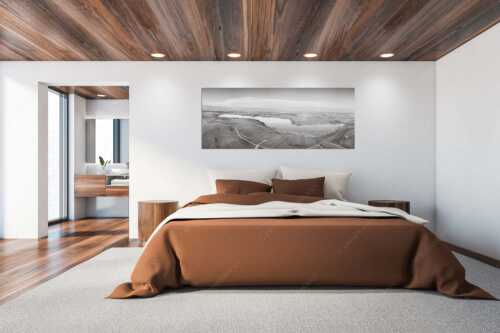 Blick über den Riegsee ins Werdenfelser Land - Im Blauen Land - Größe ca. 200x80cm, Seitenverhältnis 2,5:1 - Riegsee - weitere Infos unter https://www.kriner-weiermann.de