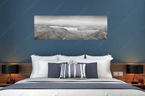 Blick über den Riegsee ins Werdenfelser Land - Im Blauen Land - Größe ca. 180x60cm, Seitenverhältnis 3:1 - Riegsee - weitere Infos unter https://www.kriner-weiermann.de