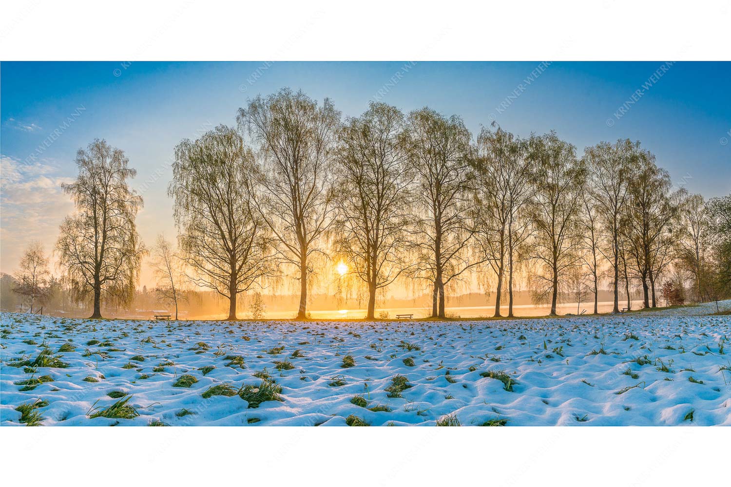 In der Früh – Seitenverhältnis 2:1 — Uffing am Staffelsee Blick über den Staffelsee in Uffing in den Sonnenaufgang
