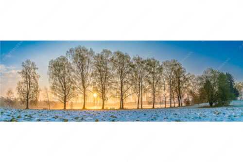 Blick über den Staffelsee in Uffing in den Sonnenaufgang - In der Früh - Seitenverhältnis 3:1 - Uffing am Staffelsee - weitere Infos unter https://www.kriner-weiermann.de
