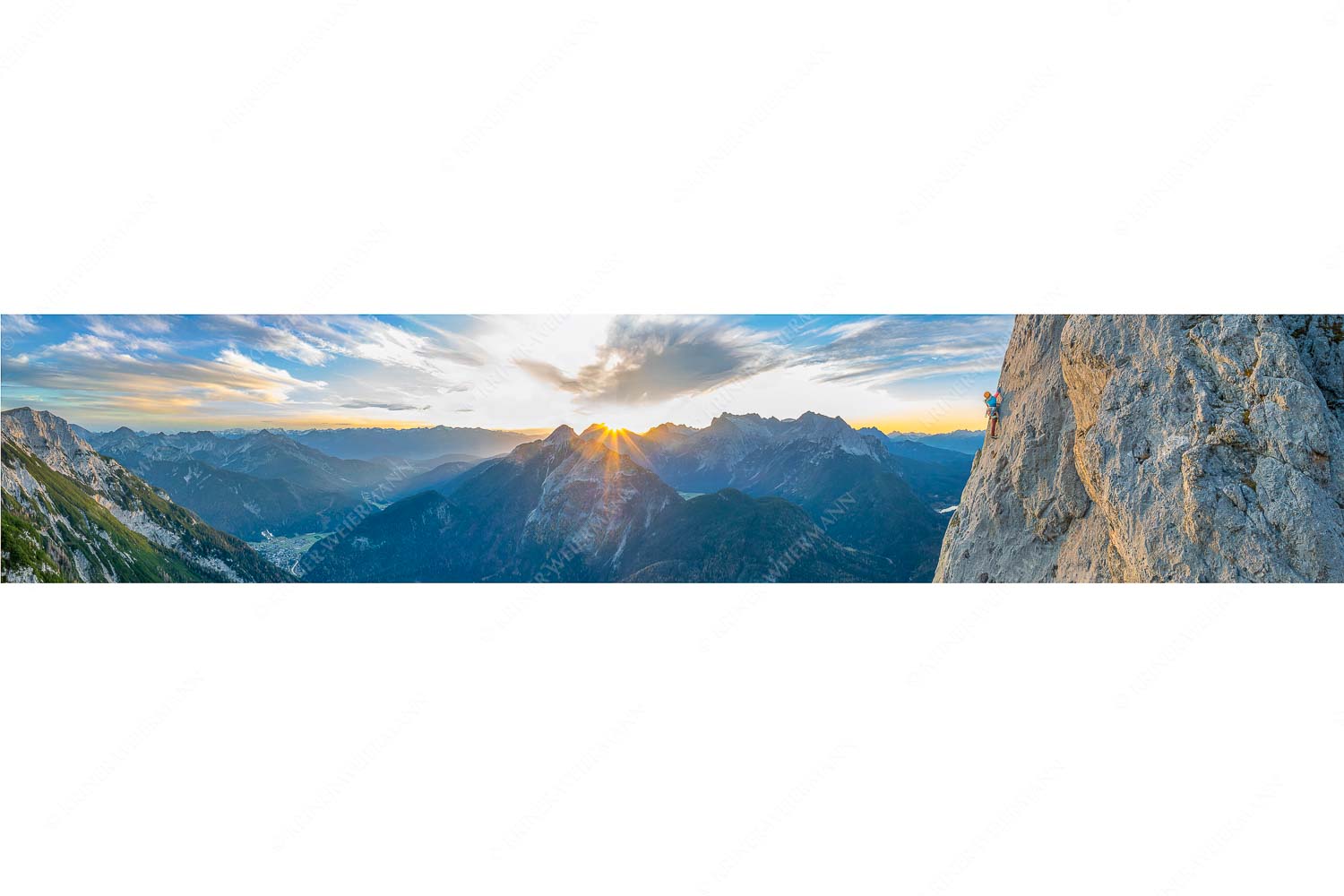 In der Kür – Seitenverhältnis 5:1 — Klettern Gerbersüdwand im Karwendel Vroni Kammermeier in der Route -die Kür- an der Gerber Südwand im Karwendel