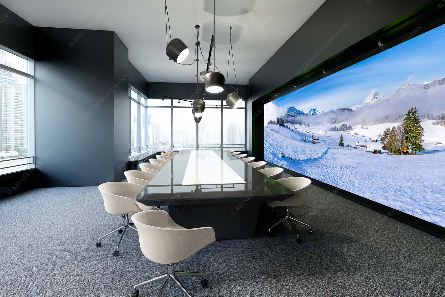 Jetz is er da – Größe ca. 600x200cm, Seitenverhältnis 3:1 — Winterlandschaft Werdenfels mit Wetterstein Blick am Tonihof vorbei zum Wetterstein- und Estergebirge - Jetz is er da - Größe ca. 600x200cm, Seitenverhältnis 3:1 - Winterlandschaft Werdenfels mit Wetterstein - weitere Infos unter https://www.kriner-weiermann.de