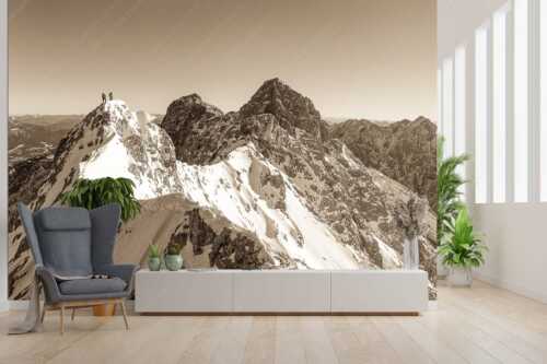 Mühsam gestaltet sich die Kletterei auf dem Jubiläusgrat im Winter - Jubigrat Winter - Größe ca. 300x200cm, Seitenverhältnis 3:2 - Zwischen Alpspitze und Zugspitze - weitere Infos unter https://www.kriner-weiermann.de